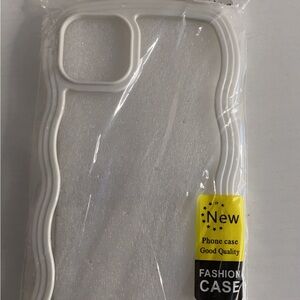White Transparent iPhone 15 Plus Case with Raised Border for Enhanced Protection